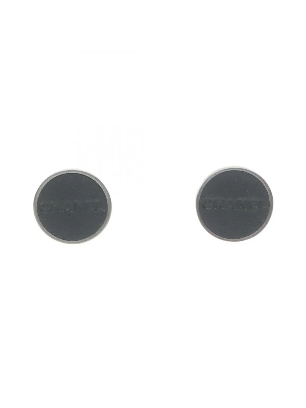 Chanel Earrings Logo Stainless Steel Leather